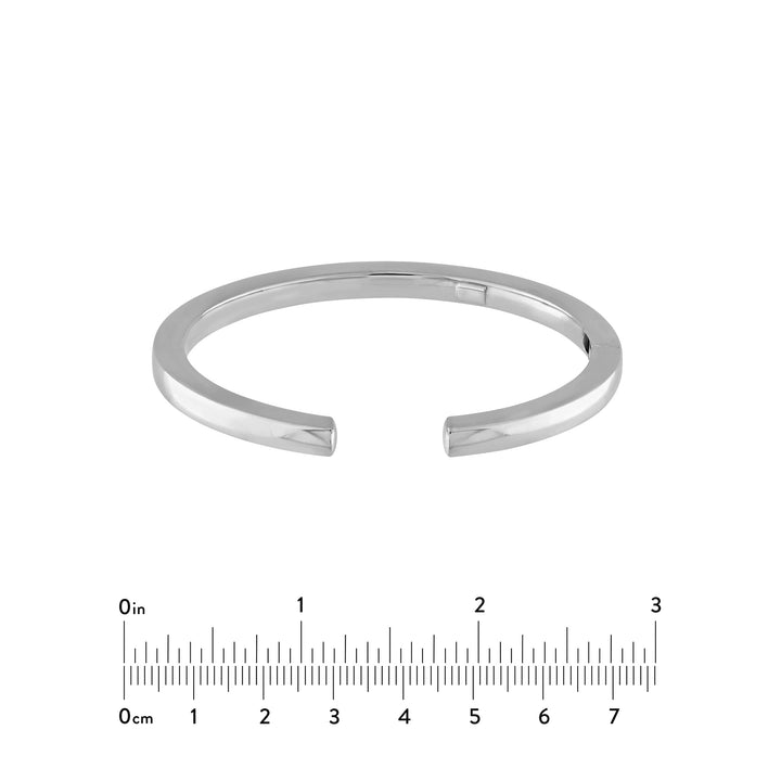 Polished Squared Tube Cuff Bangle