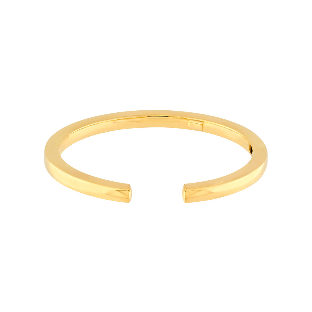 Polished Squared Tube Cuff Bangle