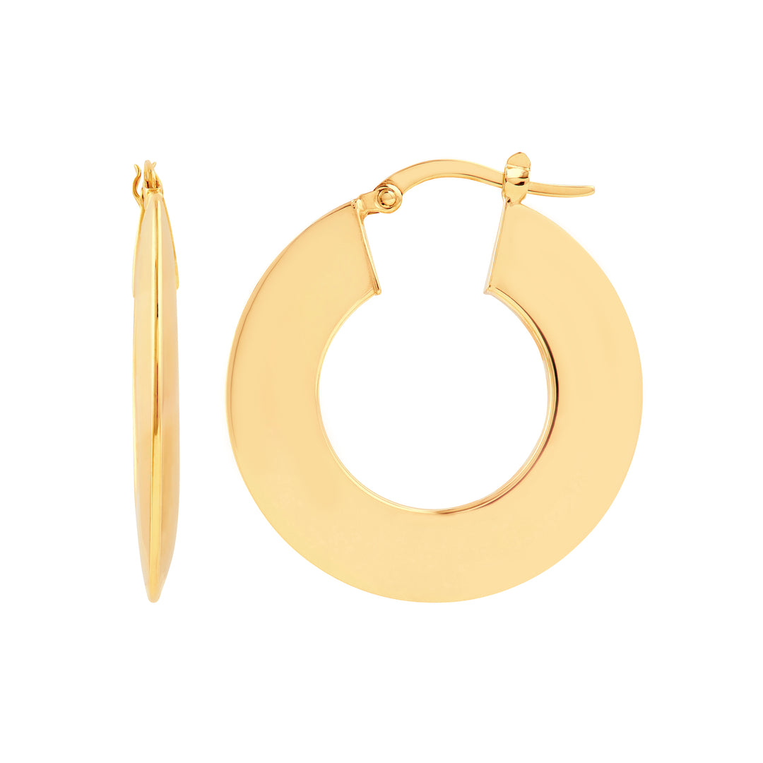 Wide Triangular Tube Round Hoop Earrings