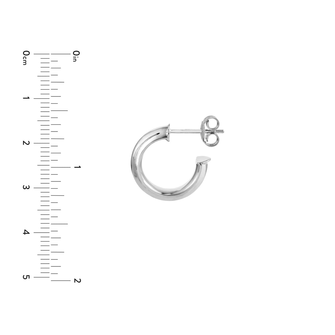 10mm D-Tube Round Hoop Earrings