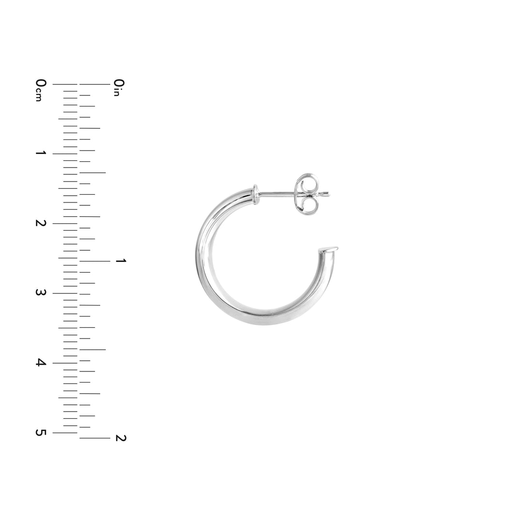 15mm D-Tube Round Hoop Earrings