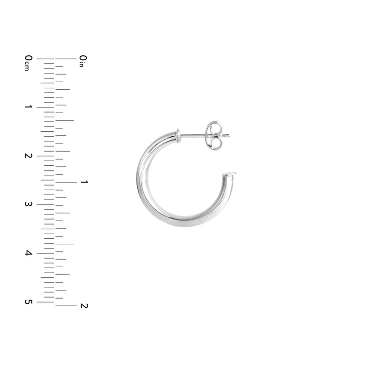 15mm D-Tube Round Hoop Earrings