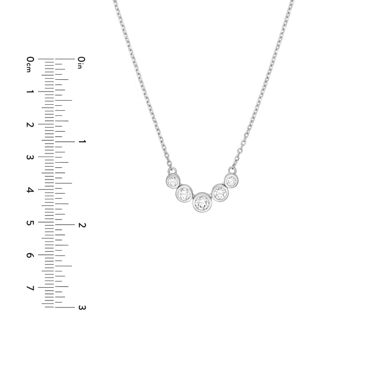 Bezel Set 5 Stone Graduated Diamond Necklace