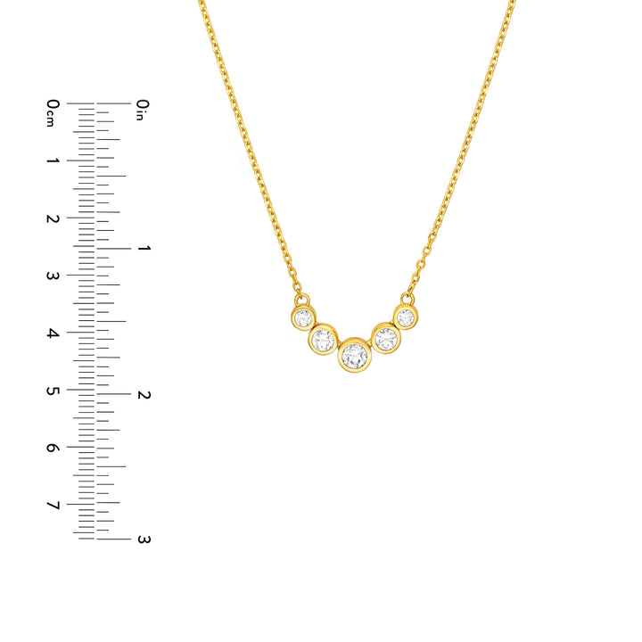 Bezel Set 5 Stone Graduated Diamond Necklace
