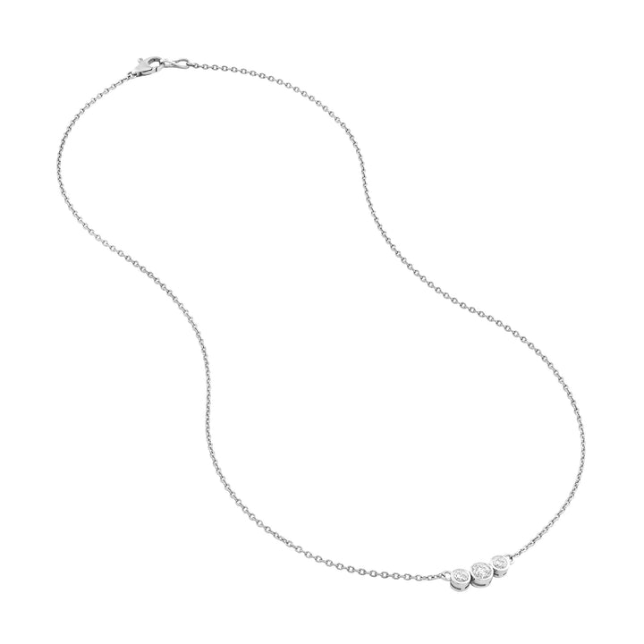 Bezel Set 3 Stone Graduated Necklace