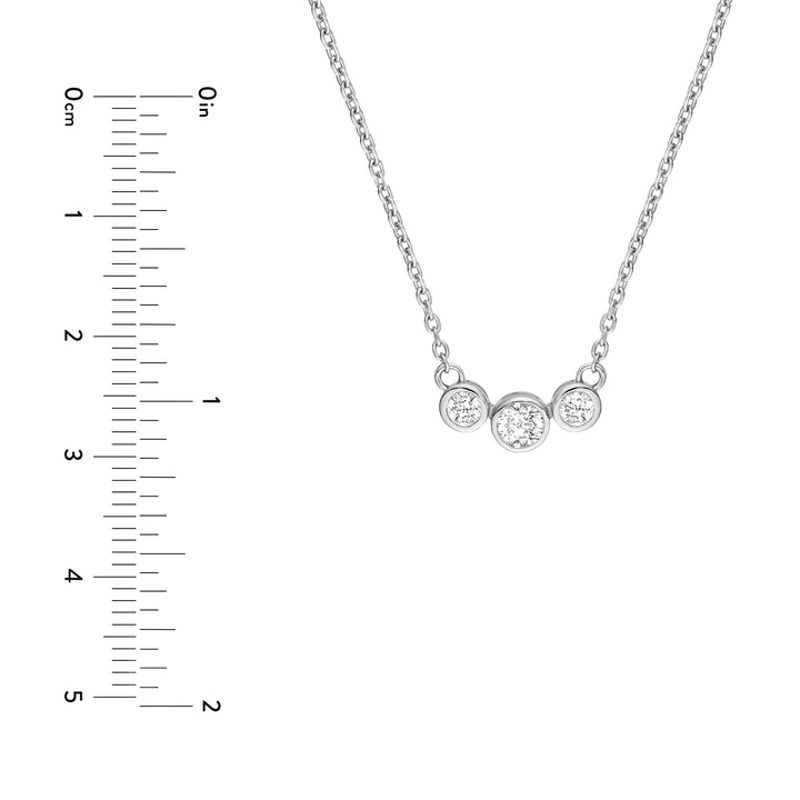 Bezel Set 3 Stone Graduated Necklace