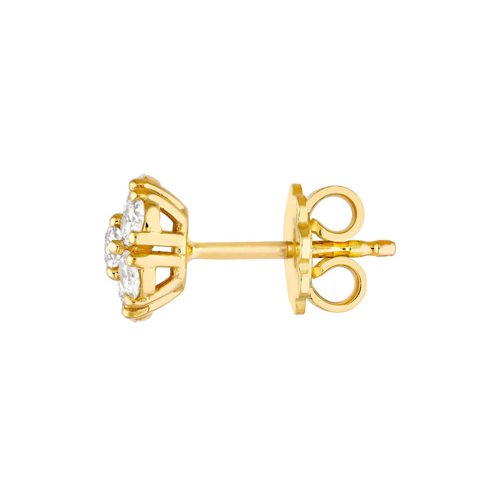 1tcw Diamond Cluster Stud Earrings
