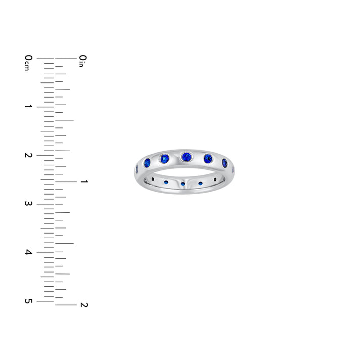 3/4tcw Round Sapphire Straight Band Ring
