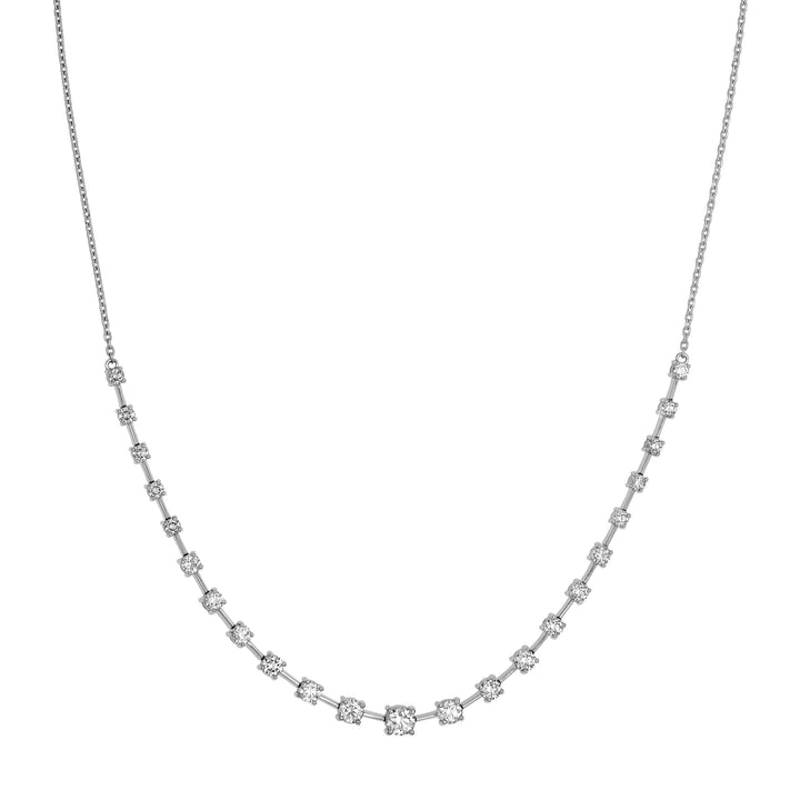 2-1/2tcw Diamond Assending Stone Necklace