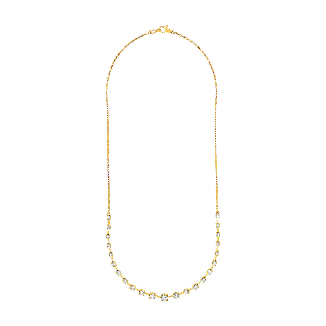 2-1/2tcw Diamond Assending Stone Necklace