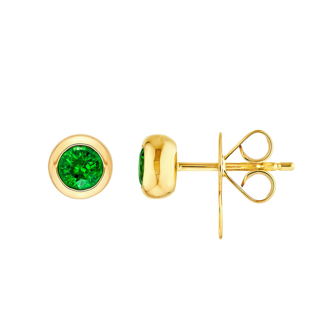 0.58ct 4mm Round Tsavorite Stud Earrings
