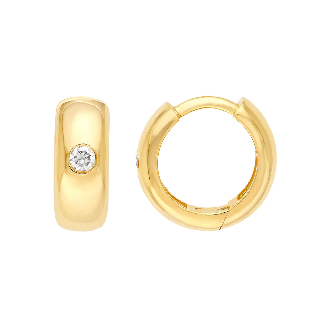 11mm Diamond Round Hoop Earrings