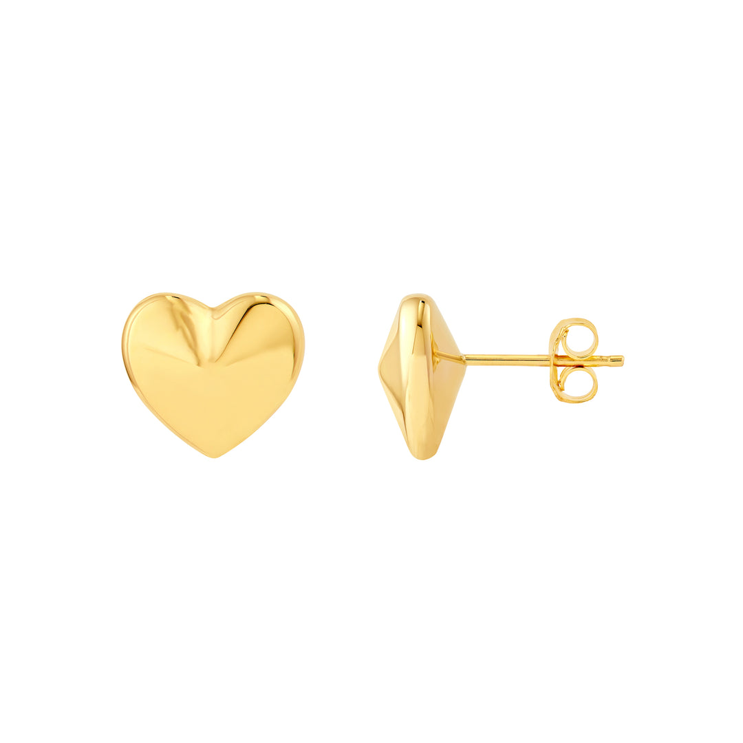 Faceted Heart Stud Earrings