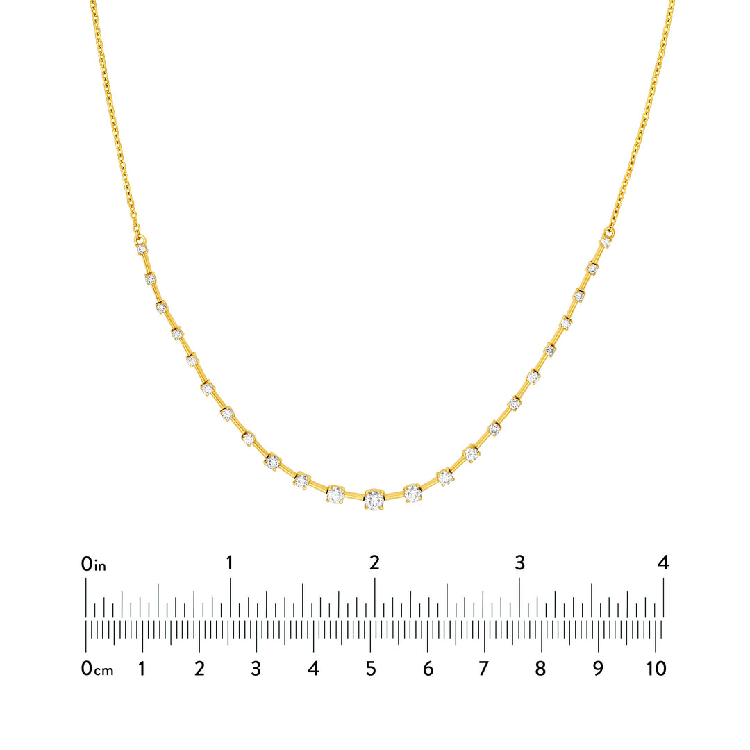 Round Ascending Diamond Necklace (1tcw)