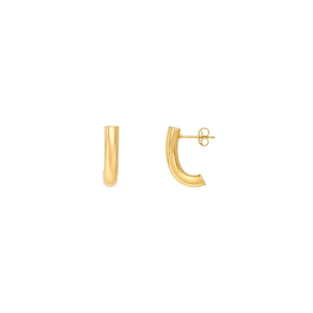 4mm Small Round J Hoop Earrings