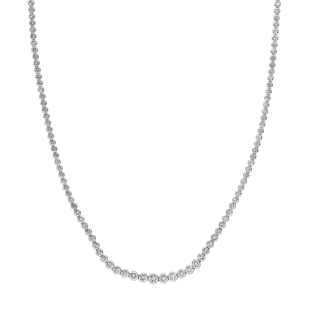 5-1/3tcw Diamond Bezel Graduated Tennis Necklace