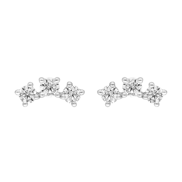 1/2tcw Diamond Trio Stud Earrings