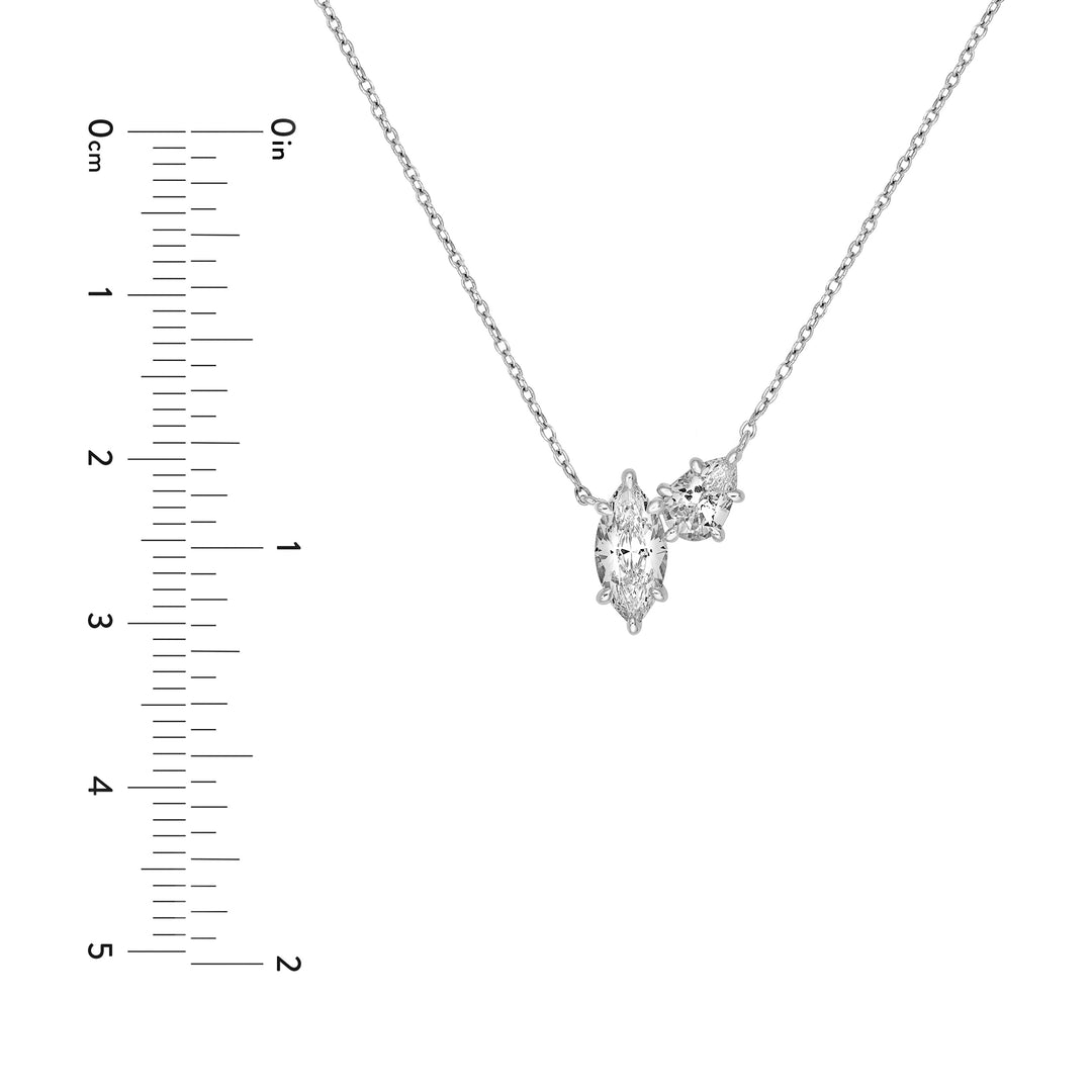 2tcw Marquise & Round Diamond Station Necklace
