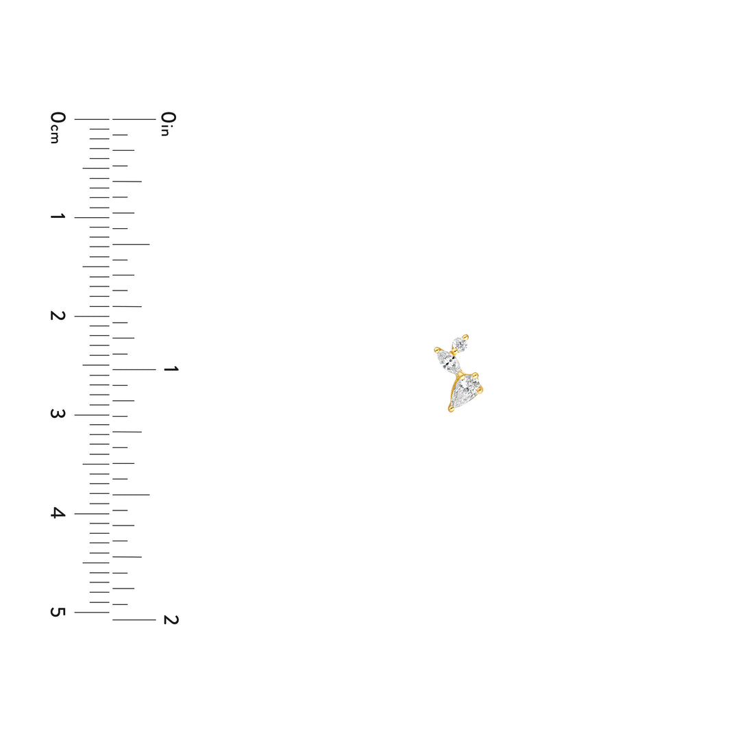 3/4tcw Pear Marquise & Round Diamond Cluster Stud Earrings