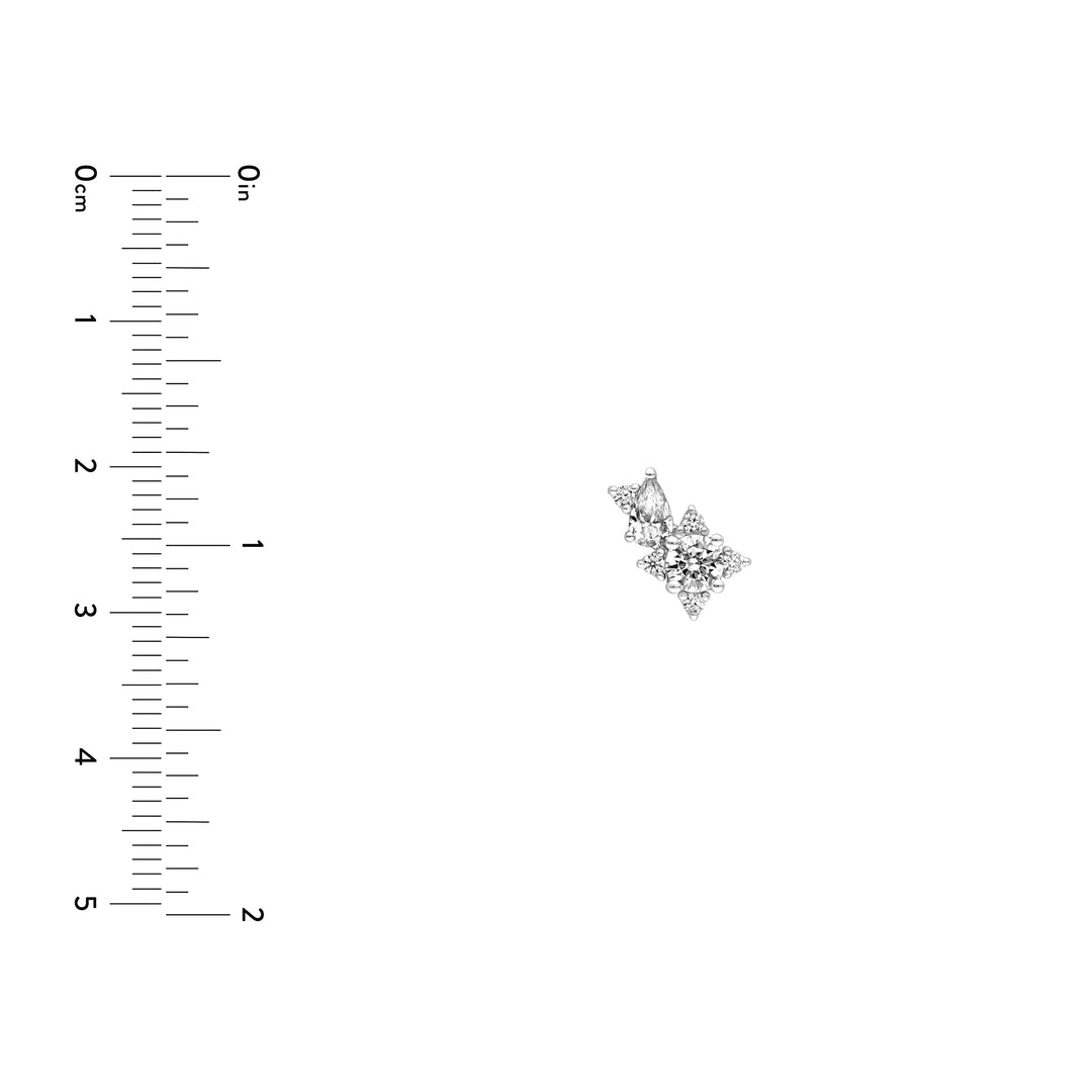 1-1/8tcw Pear & Round Diamond Stud Earrings