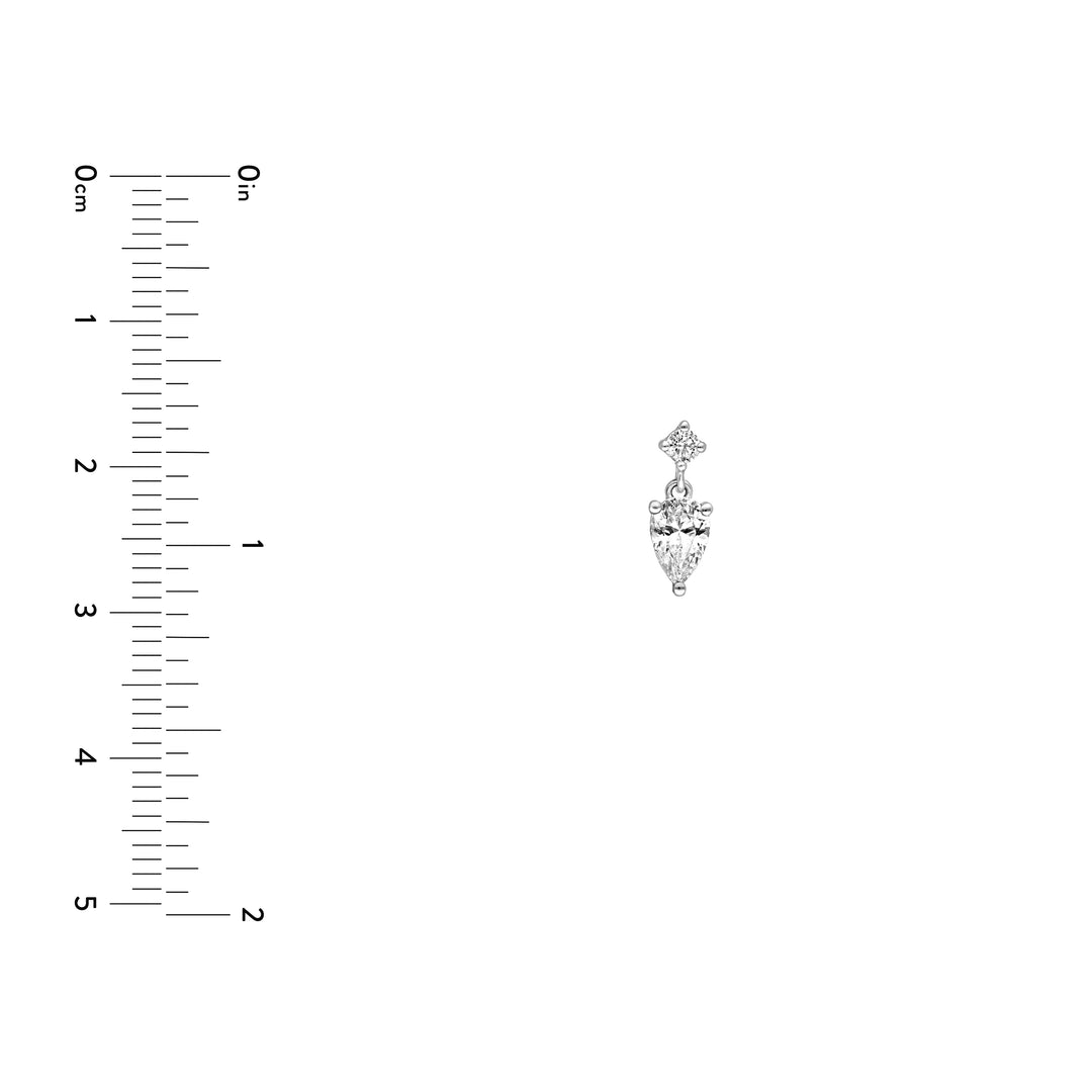 1tcw Pear & Round Diamond Stud Earrings