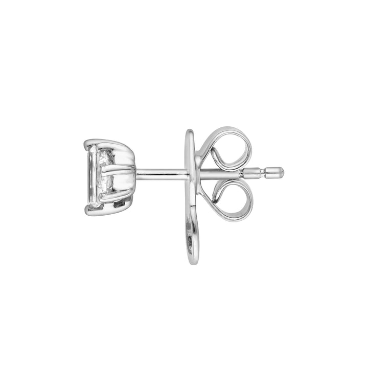 5/8tcw Square Baguette Princess & Round Diamond Studs
