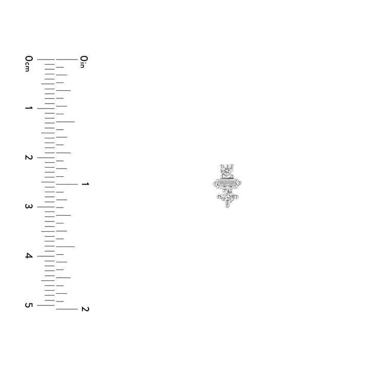 5/8tcw Square Baguette Princess & Round Diamond Studs