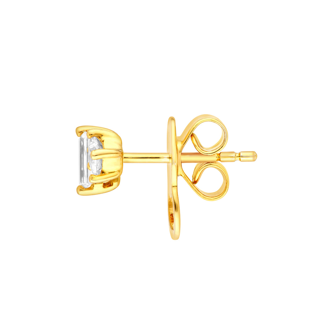 5/8tcw Square Baguette Princess & Round Diamond Studs