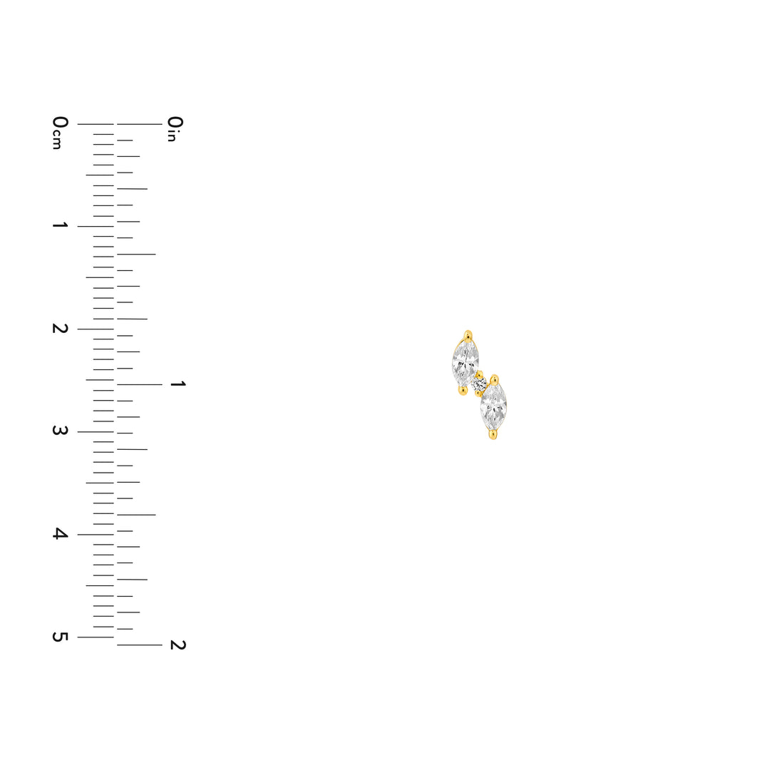 5/8tcw Marquise & Round Staggered Diamond Earrings