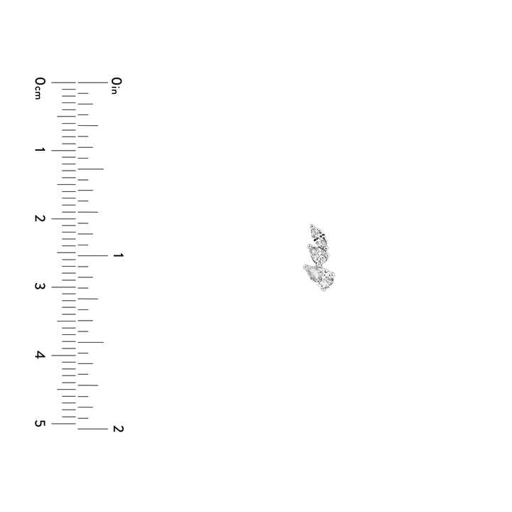 7/8tcw Pear Marquise and Round Diamond Stud Earrings