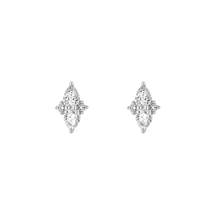 7/8tcw Pear & Round Diamond Earrings