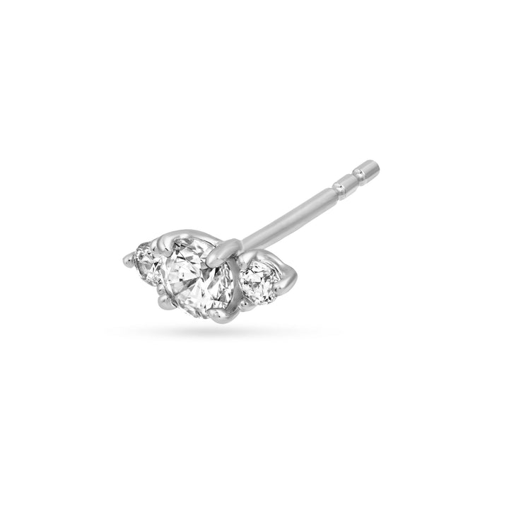 3/8tcw Three Stone Round Diamond Earrings