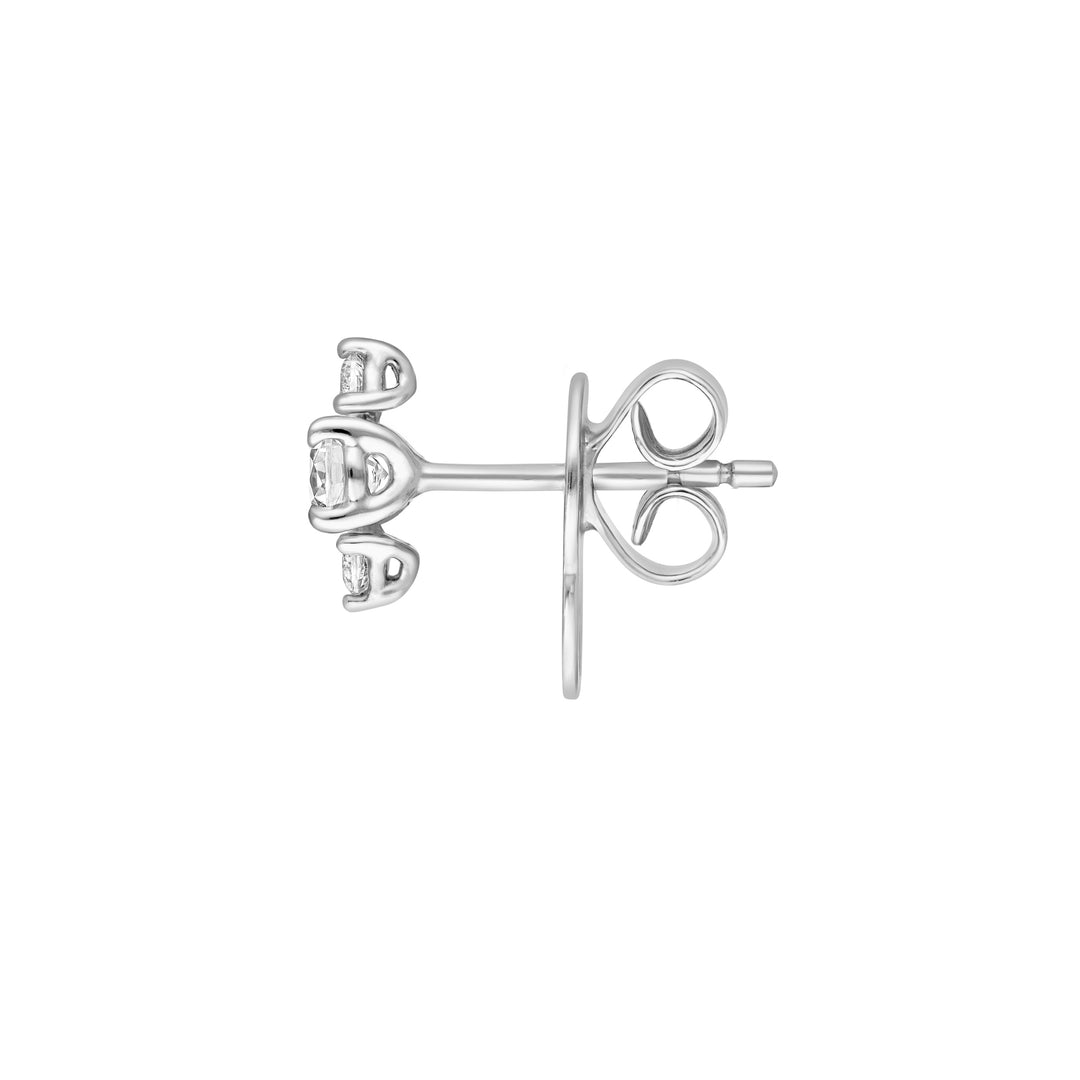 3/8tcw Three Stone Round Diamond Earrings